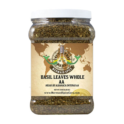 Mermaid Spice Corp - Basil Leaves Whole AA - 10 oz. (0.28 kg.)