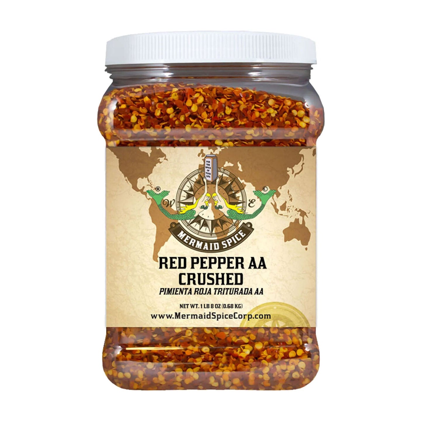 Mermaid Spice Corp - Red Pepper AA Crushed - 1 lb. 8 oz. (0.68 g.)